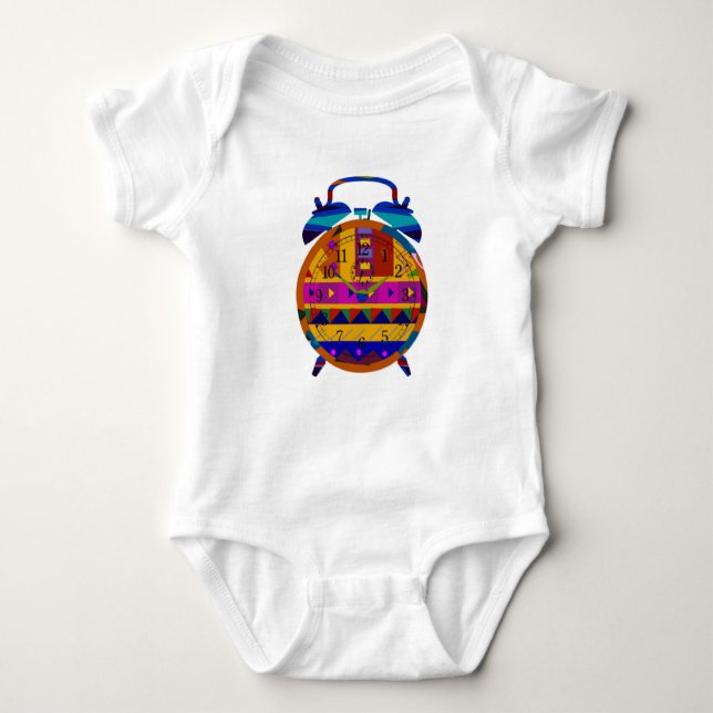 Alarm Clock Baby Bodysuit (Front)