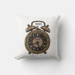 Alarm clock cartoon illustration cushion