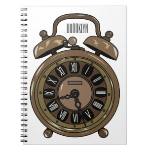 Alarm clock cartoon illustration notebook