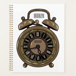 Alarm clock cartoon illustration planner
