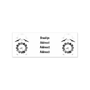 Alarm clock cartoon illustration rubber stamp