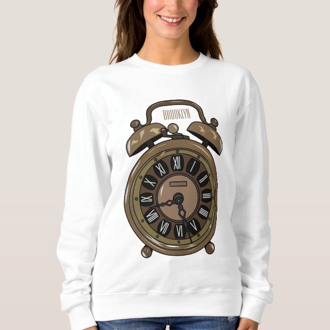 Alarm clock cartoon illustration sweatshirt (Front)