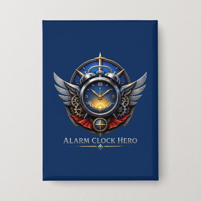 Alarm Clock Hero Logo Button (Front)