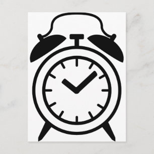 alarm clock icon postcard