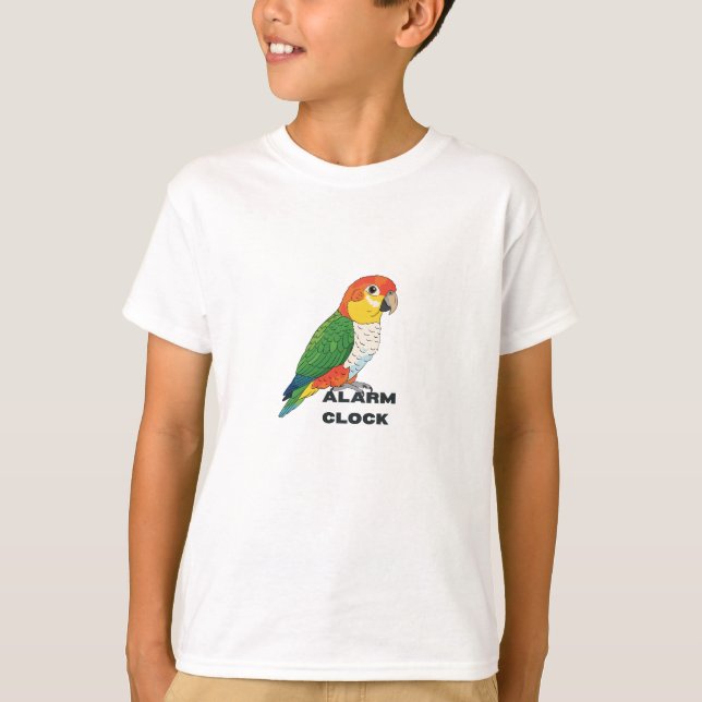 Alarm Clock Sun Conure – Loud Parrot Design T-Shirt (Front)