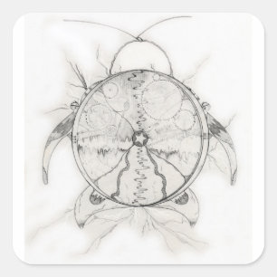 Alarm Clock Time Machine Square Sticker