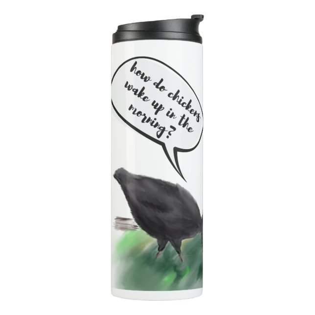 Alarm Cluck (Stylised Chicken Butts & a Dad Joke) Thermal Tumbler (Rotated Left)