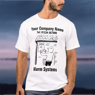 Alarm Systems Cartoon to Personalise T-Shirt