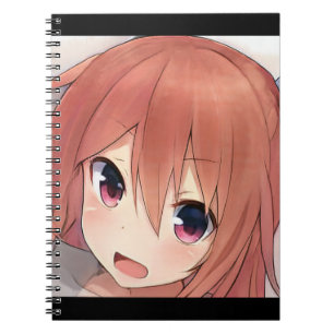 Alarmed anime girl redhead amber eyes kitty voices notebook