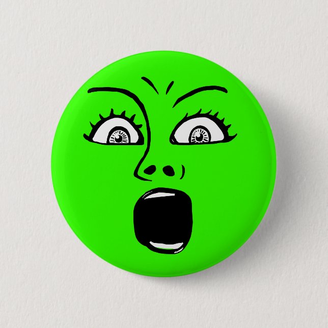 ALARMED! - Green 6 Cm Round Badge (Front)