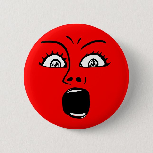 ALARMED! - Red 6 Cm Round Badge (Front)