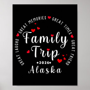 Alaska 2026 Vacation Family Matching Illustration Poster