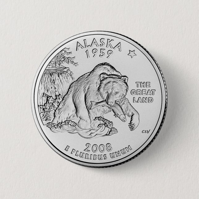 Alaska 6 Cm Round Badge (Front)