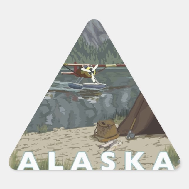 Alaska Aeroplane Triangle Sticker (Front)