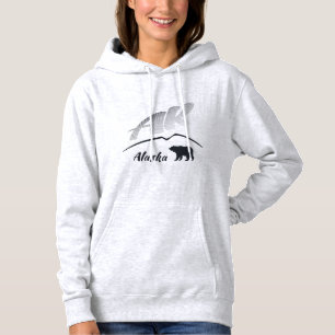 Alaska (AK) Kodiak brown bear - Black Logo Hoodie