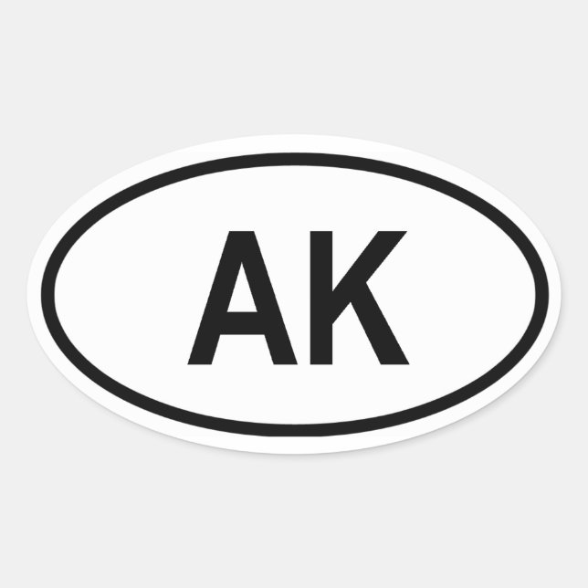 Alaska "AK" Oval Sticker (Front)