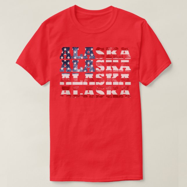 Alaska American Flag T-Shirt (Design Front)