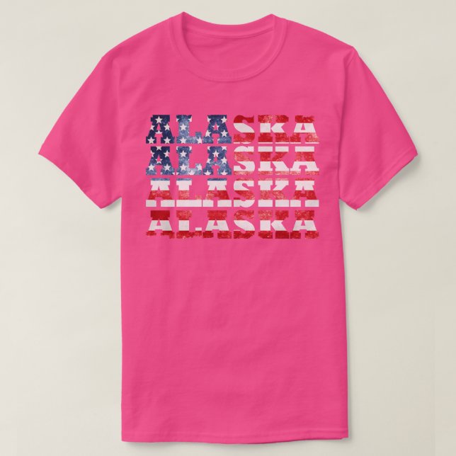 Alaska American Flag T-Shirt (Design Front)
