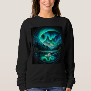 Alaska Aurora Borealis Nature Art for Hiking and C Sweatshirt