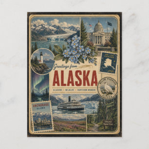Alaska Authentic Vintage Style Postcard