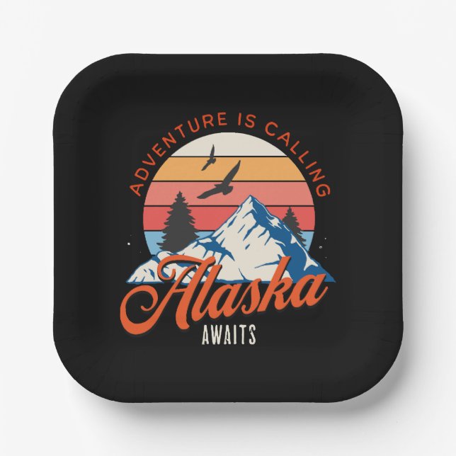 Alaska Awaits! Paper Plate (Front)