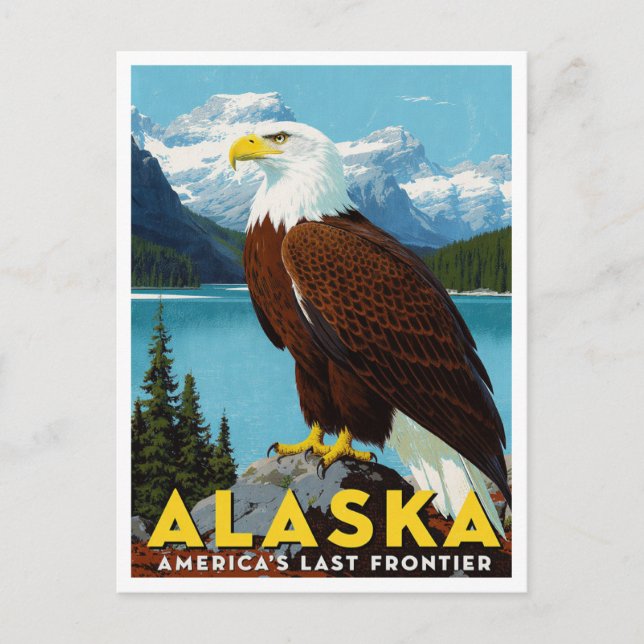 Alaska Bald Eagle Last Frontier Art Postcard (Front)