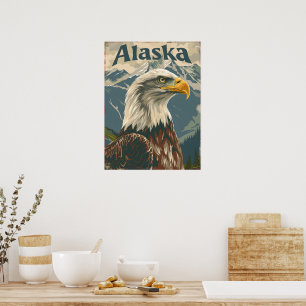 Alaska Bald Eagle Vintage Poster