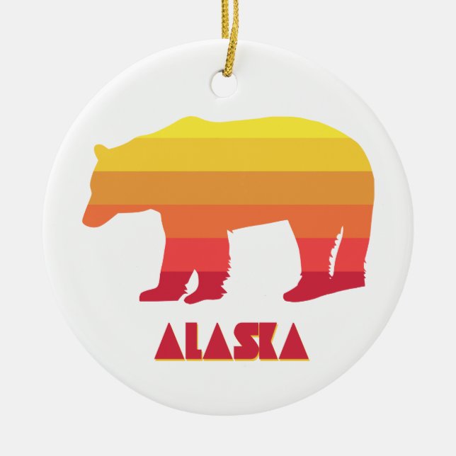 Alaska Bear Ceramic Tree Decoration (Front)
