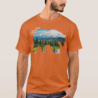 Alaska Bear - Grizzly Bear With Alaska Mountains41 T-Shirt