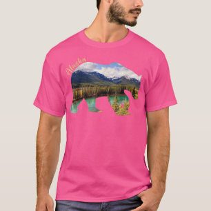 Alaska Bear - Grizzly Bear With Alaska Mountains 4 T-Shirt