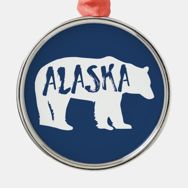 Alaska Bear Metal Tree Decoration (Front)