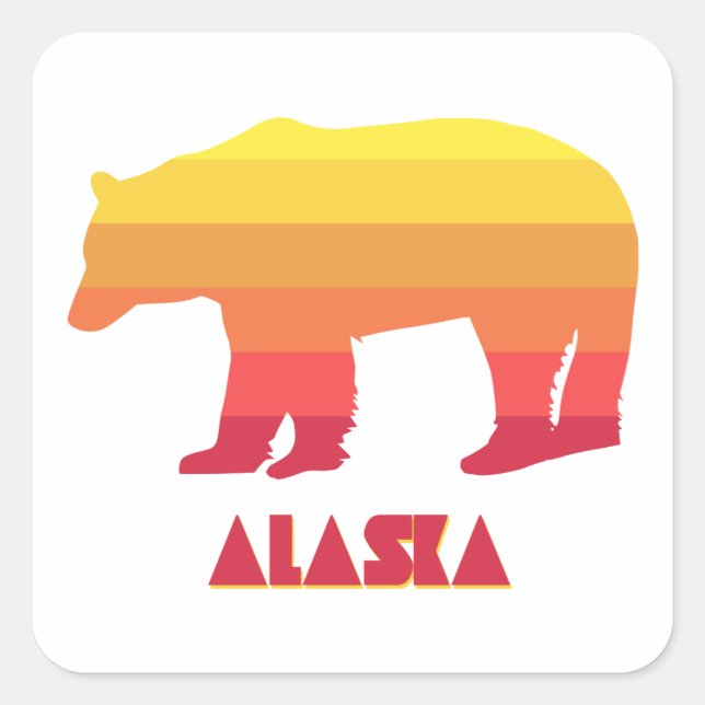 Alaska Bear Square Sticker (Front)