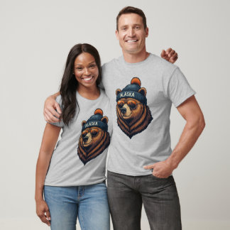 Alaska Bear with Beanie  T-Shirt