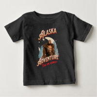 Alaska Bigfoot Adventure Retro Wilderness Art