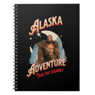 Alaska Bigfoot Adventure Retro Wilderness Art Notebook