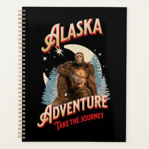 Alaska Bigfoot Adventure Retro Wilderness Art Planner
