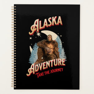 Alaska Bigfoot Adventure Retro Wilderness Art Planner