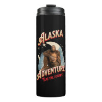 Alaska Bigfoot Adventure Retro Wilderness Art