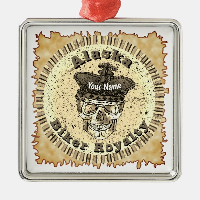 Alaska Biker  Metal Tree Decoration (Front)