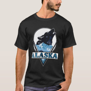 Alaska Blue Mountain Ice Wolf Art Gift Cool Souven T-Shirt