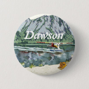 Alaska Bush Plane And Fishing Travel 6 Cm Round Badge
