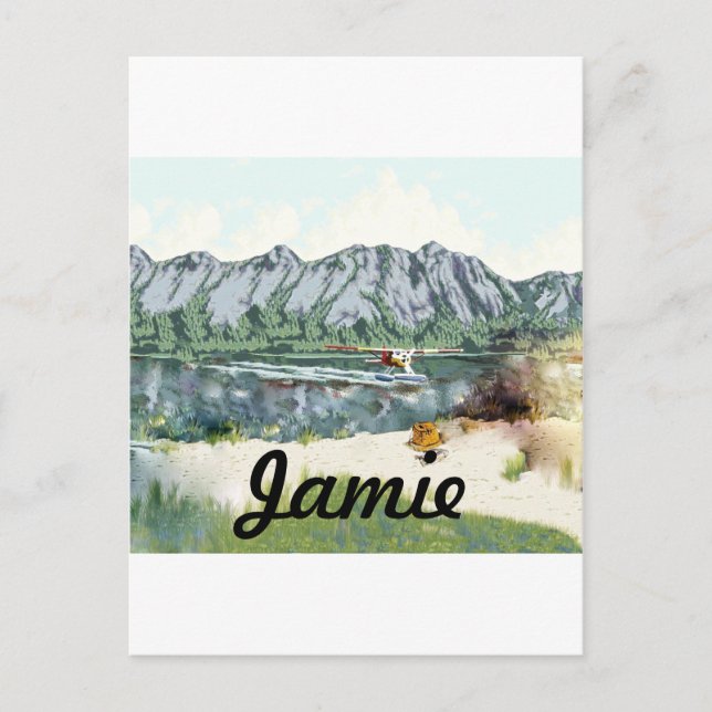 Alaska Bush Plane And Fishing Travel Postcard (Front)