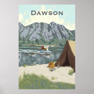 Alaska Bush Plane And Fishing Travel Poster