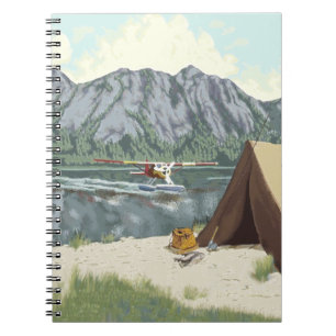 Alaska Bush Plane And Fishing Travel Spiral Notebook