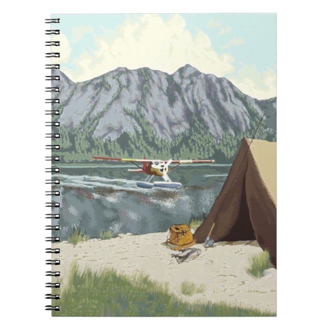 Alaska Bush Plane And Fishing Travel Spiral Notebook (Front)