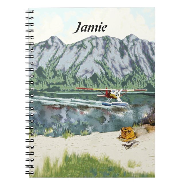 Alaska Bush Plane And Fishing Travel Spiral Notebook (Front)