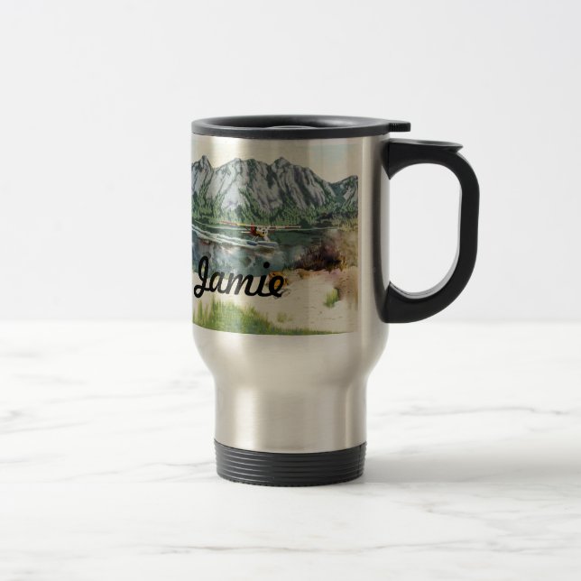 Alaska Bush Plane And Fishing Travel Travel Mug (Right)