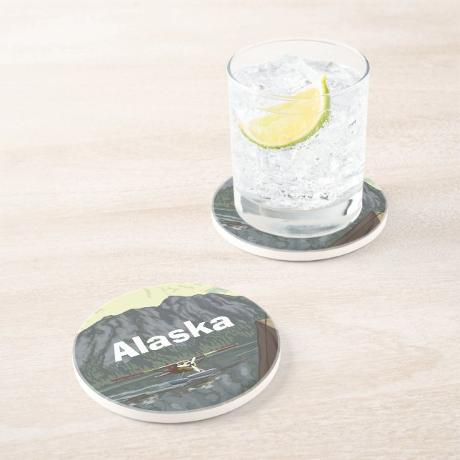 Alaska Bush Plane Souvenirs Coaster (Side)