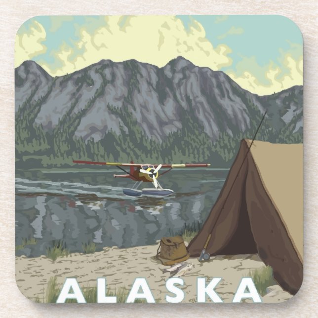 Alaska Bush Plane Souvenirs Coaster (Front)