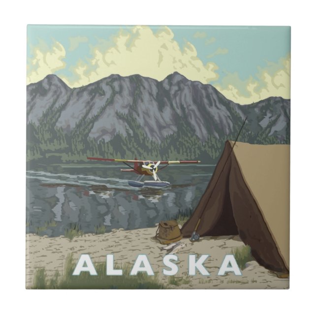 Alaska Bush Plane Souvenirs Tile (Front)